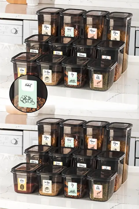 24-Piece Rectangular Storage Container Set, 8×(1.3/2/3.2 L)