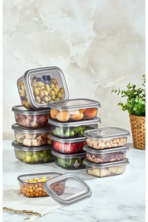 12-Piece Shallow Rectangular Storage Set, 4×(400/670/1200 ml)