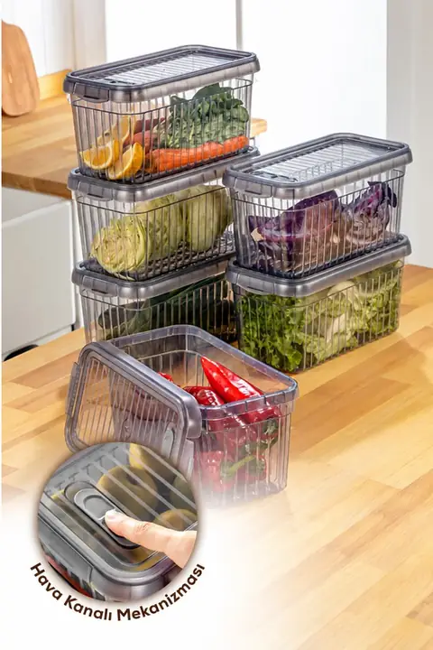 6-Piece Locking-Lid Storage Container Set, 4 L