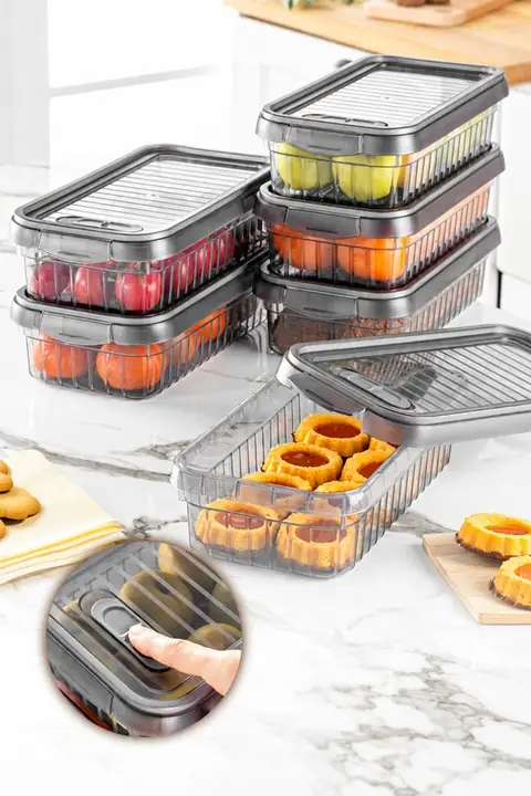 6-Piece Locking-Lid Storage Container Set, 2 L