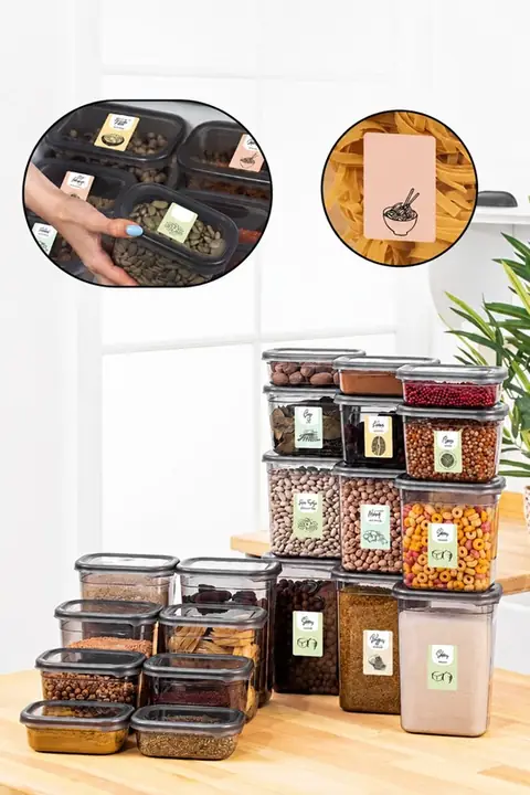 20-Piece Rectangular Storage Container Set, 5×(1.5/1.15/0.8/0.4 L)
