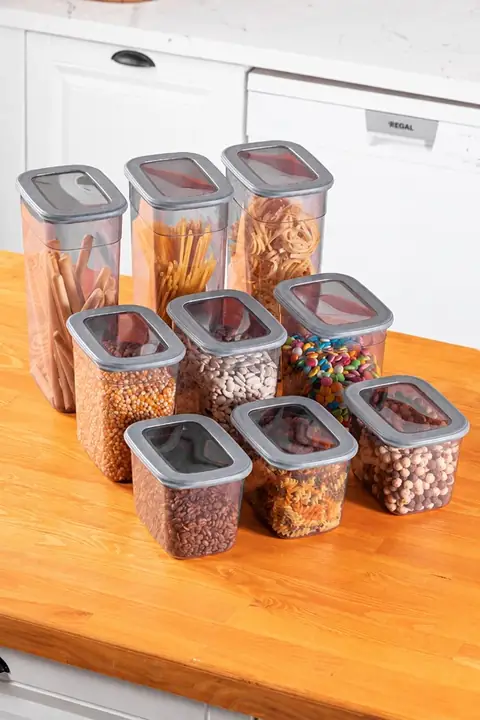9-Piece Tall Rectangular Storage Container Set with Lids, 3×(1.3/2/3.2 L)