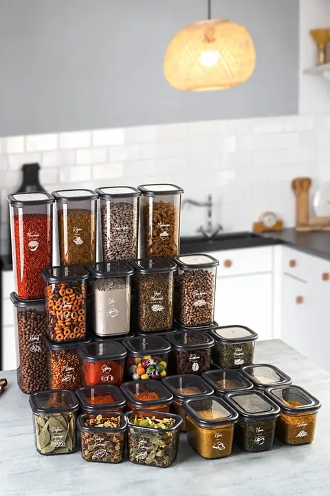 32-Piece Square & Rectangular Storage Set, 8×(1.75/1.2/0.55/0.8 L)