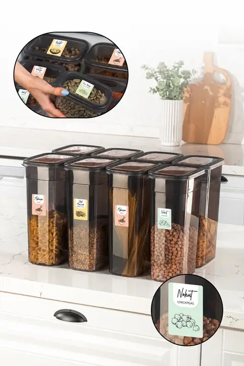 8-Piece Peggy Rectangular Storage Container Set, 3.2 L