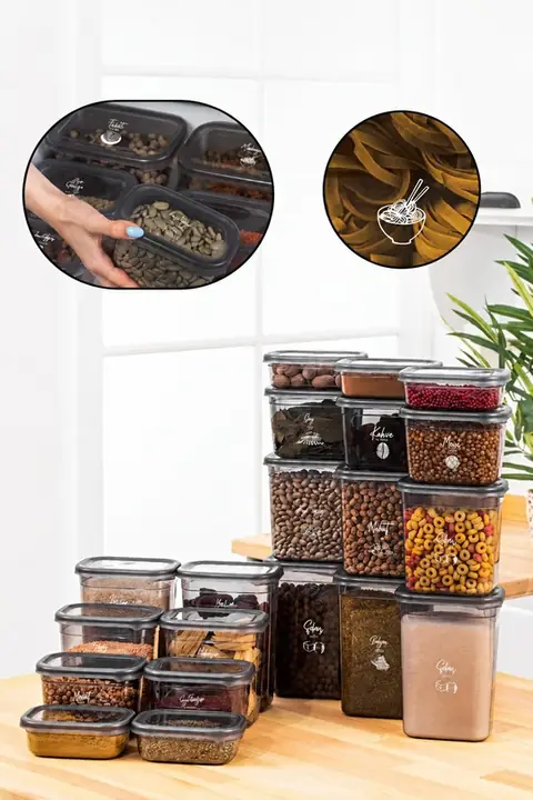20-Piece Rectangular Storage Container Set, 5×(1.5/1.15/0.8/0.4 L)
