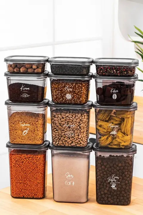 12-Piece Rectangular Storage Container Set, 3×(1.5/1.15/0.8/0.4 L)