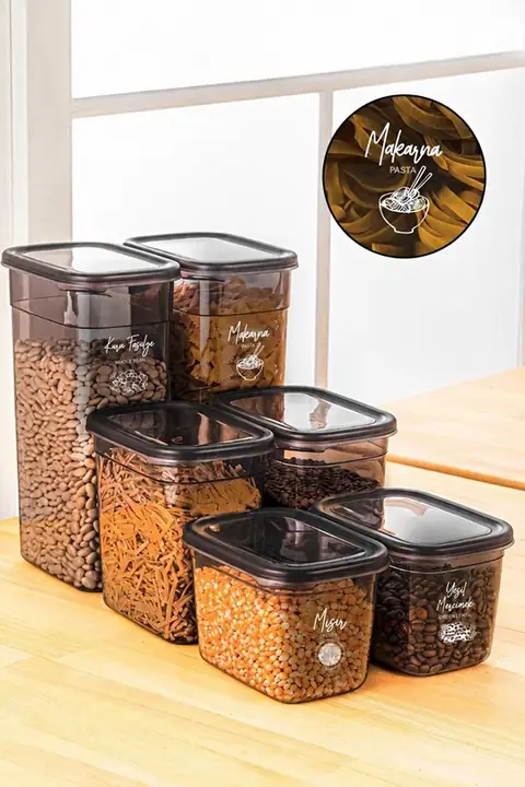 6-Piece Peggy Rectangular Storage Container Set, 2×1.3/2/3.2 L