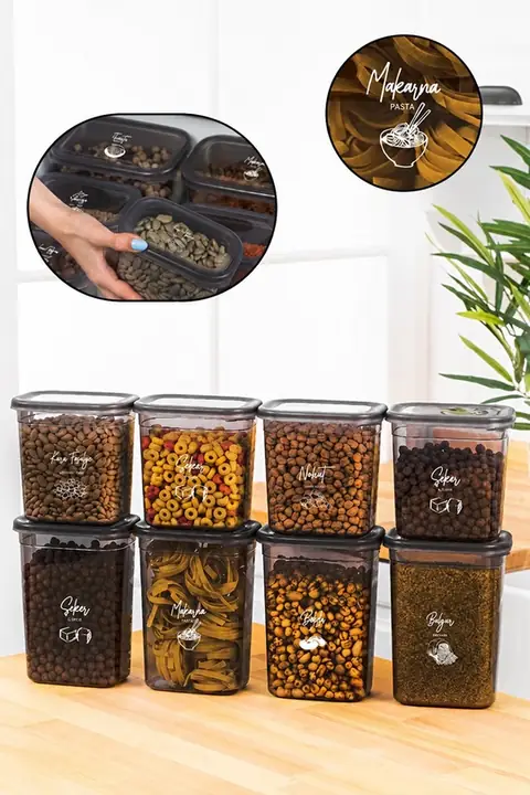 8-Piece Rectangular Storage Container Set, 4×(1.5/1.15 L)