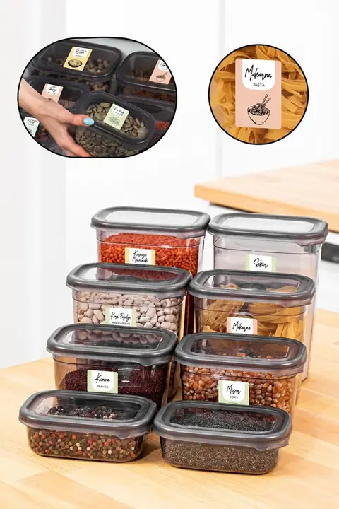 8-Piece Rectangular Storage Container Set, 2×(1.5/1.15/0.8/0.4 L)