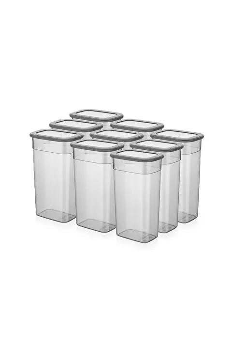 9-Piece Tall Rectangular Storage Container Set with Lids, 3.2 L