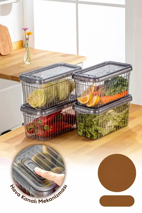 4-Piece Locking-Lid Storage Container Set, 4 L
