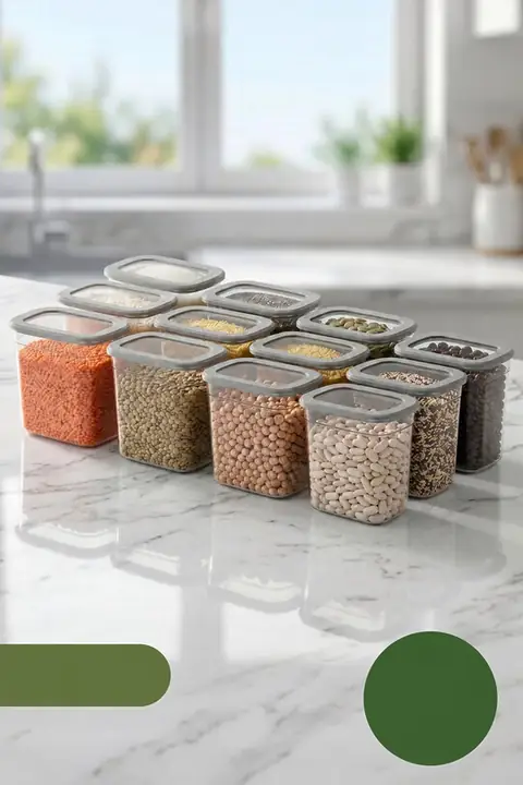 12-Piece Tall Rectangular Storage Container Set with Lids, 2 L