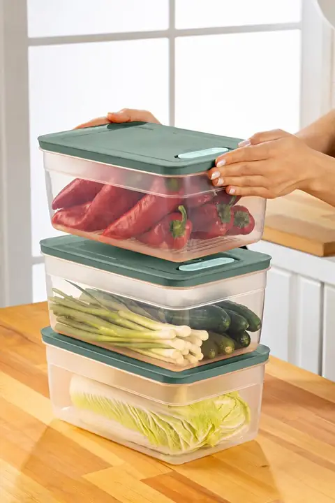3-Piece Adjustable-Vent Produce Saver, 5 L