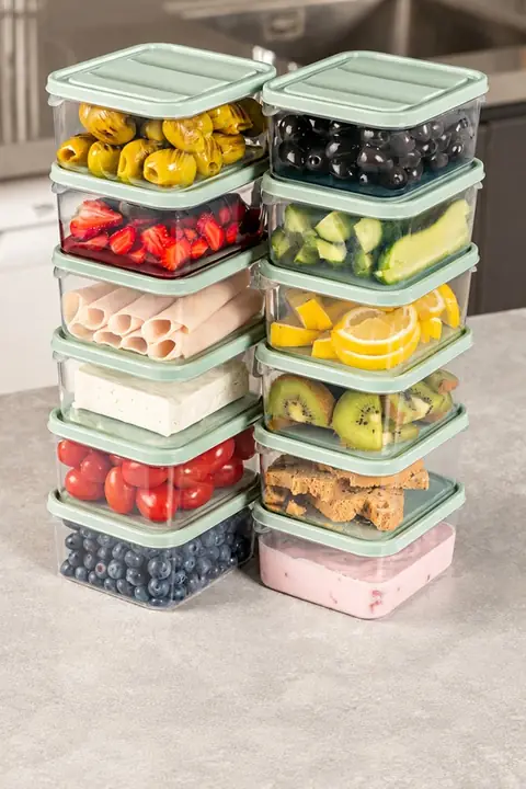 12-Piece Fridge & Freezer Organizer, 350 ml, Microwave & Freezer Safe