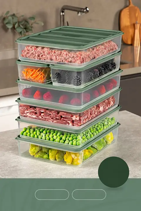 7-Piece Fridge & Freezer Organizer Set, 5×3.5 L + 2×1.65 L