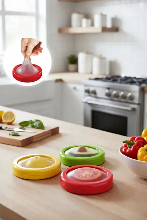 3-Piece Half-Fruit & Vegetable Saver Set – Lemon, Onion, Tomato