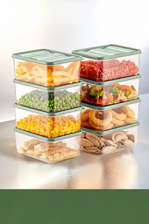 8-Piece Fridge Organizer & Freezer Storage Set, Microwave Safe