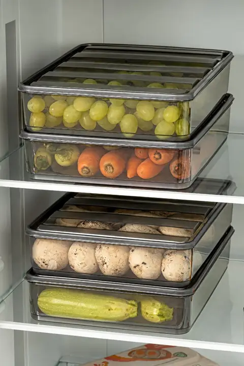 4-Piece Fridge Organizer Container Set, Large