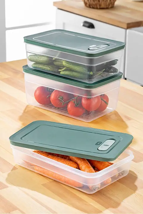 3-Piece Adjustable-Vent Produce Saver Set, 2.5/3.8/5 L