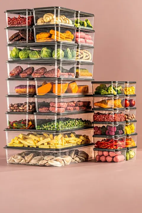 32-Piece Fridge Organizer & Freezer Storage Set, Microwave Safe