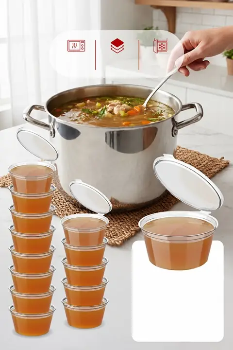 50-Pack Freezer-Safe Portion Cups, 80 ml