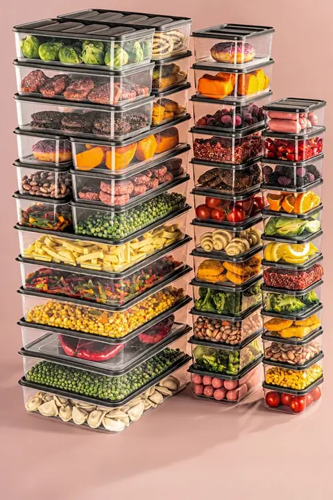 42-Piece Fridge Organizer & Freezer Storage Set, Microwave Safe