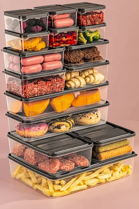 15-Piece Fridge Organizer & Freezer Storage Set, Microwave Safe