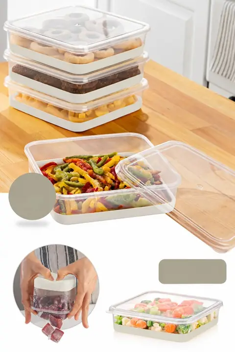 4-Pack Flexible-Bottom Freezer Container, 2000 ml