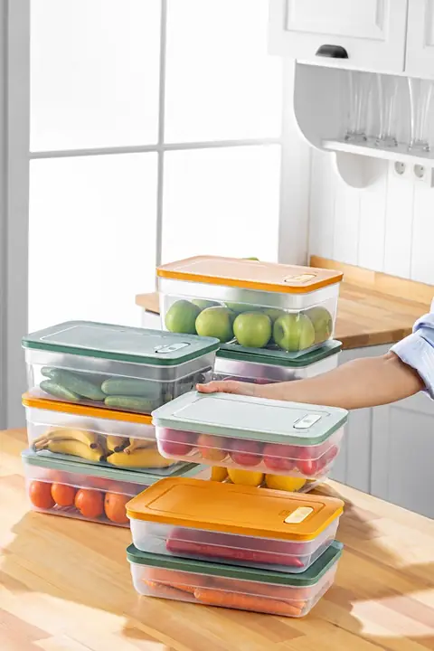 9-Piece Adjustable-Vent Produce Saver Set, 3×(2.5/3.8/5 L)