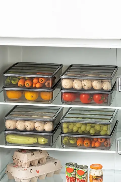 8-Piece Fridge Organizer Container Set, 3.5 L