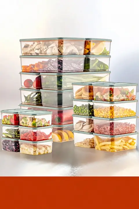 24-Piece Fridge Organizer & Freezer Storage Set, Microwave Safe