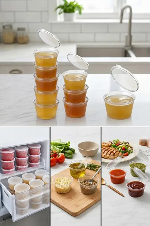 3-Pack Freezer-Safe Portion Cups, 120 ml