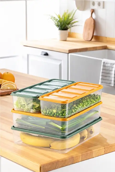 4-Piece Fridge Organizer Set, 2×(3.5/1.65 L)