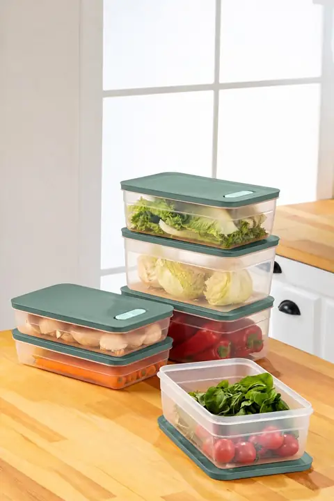 6-Piece Adjustable-Vent Produce Saver Set, 2×(2.5/3.8/5 L)