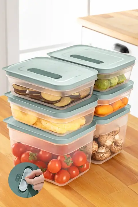 6-Piece Vented Produce Saver Set, 4×1.15 L + 2×2.35 L