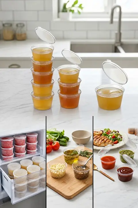 3-Pack Freezer-Safe Portion Cups, 60 ml