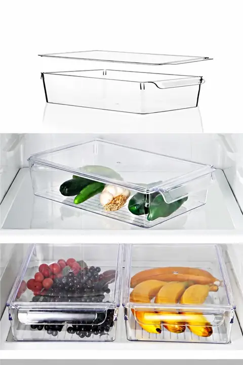 3-Pack Lidded Fridge Organizer, Small 4.5 L
