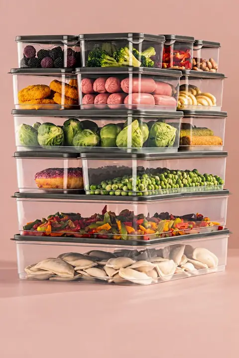 16-Piece Fridge Organizer & Freezer Storage Set, Microwave Safe