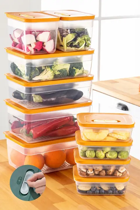 10-Piece Vented Produce Saver Set, 4×1.15 L + 2×(2.35/3.8/5 L)