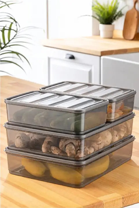 4-Piece Fridge Organizer Set, 2×(3.5/1.75 L)