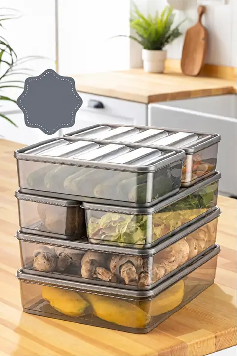 6-Piece Fridge Organizer Set, 2×(3.5/1.65/1.75 L)