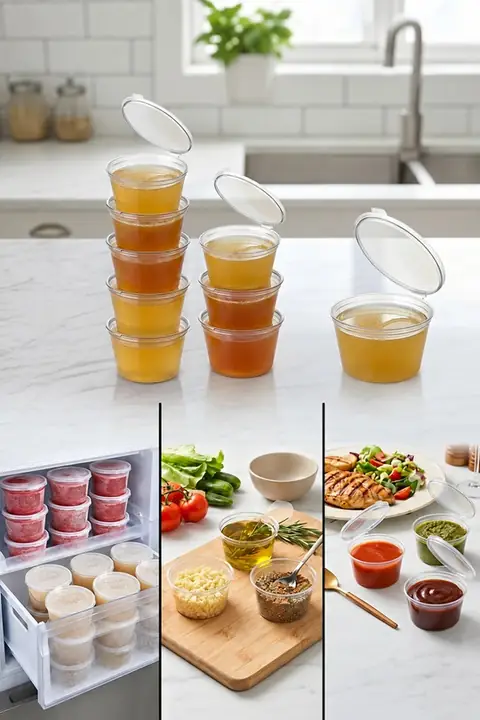 2-Pack Freezer-Safe Portion Cups, 120 ml