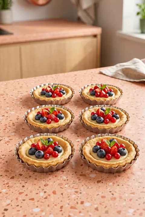 6-Piece Mini Metal Tartlet & Cupcake Mold Set