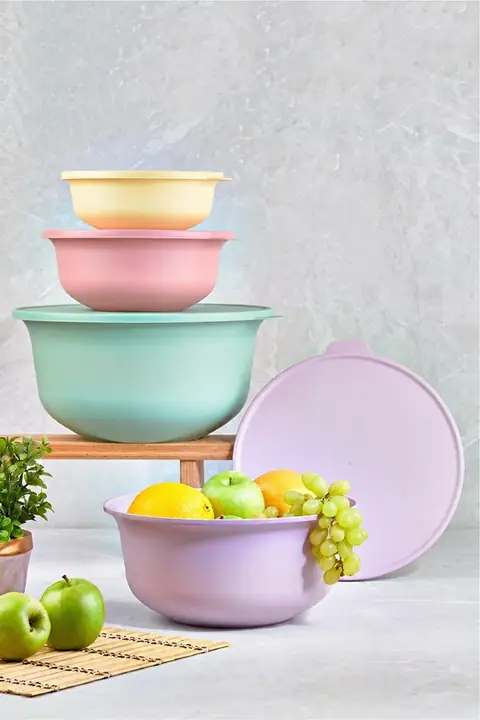 4-Piece Pastel Lidded Bowl Set
