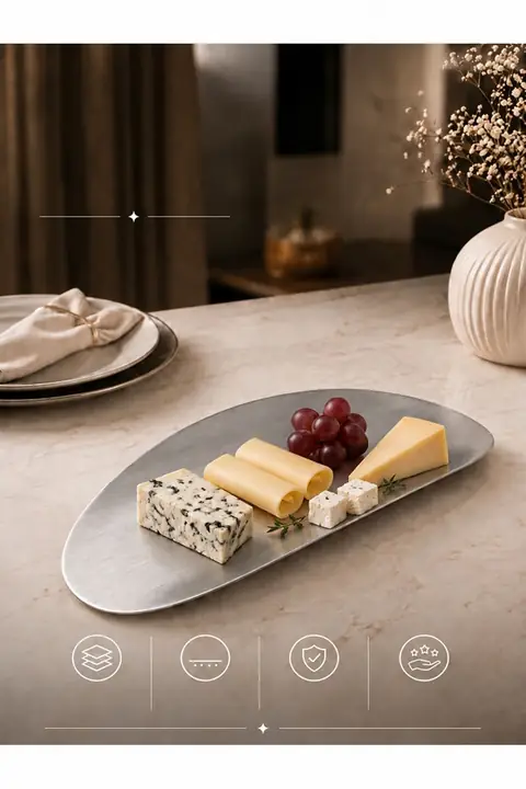 Modern Ellipse Metal Serving Tray