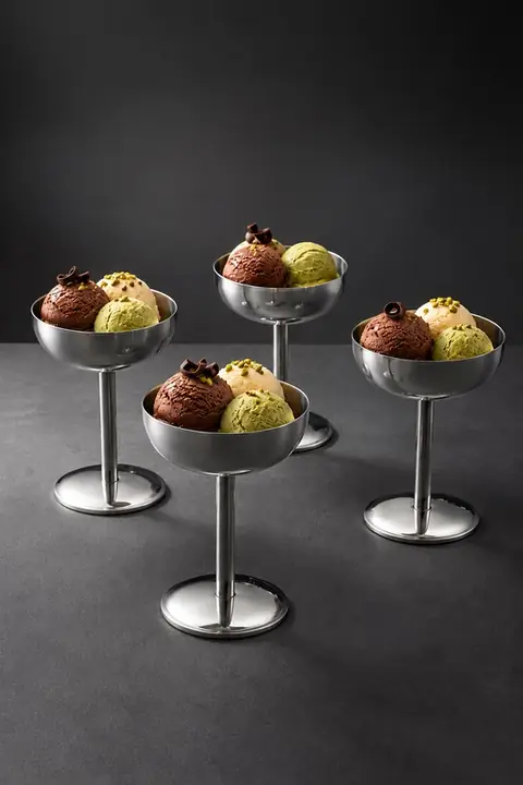 4-Piece Stainless Steel Long Dessert Bowl Set