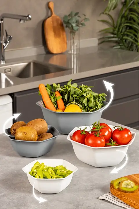 4-Piece Hexagonal Bowl Set