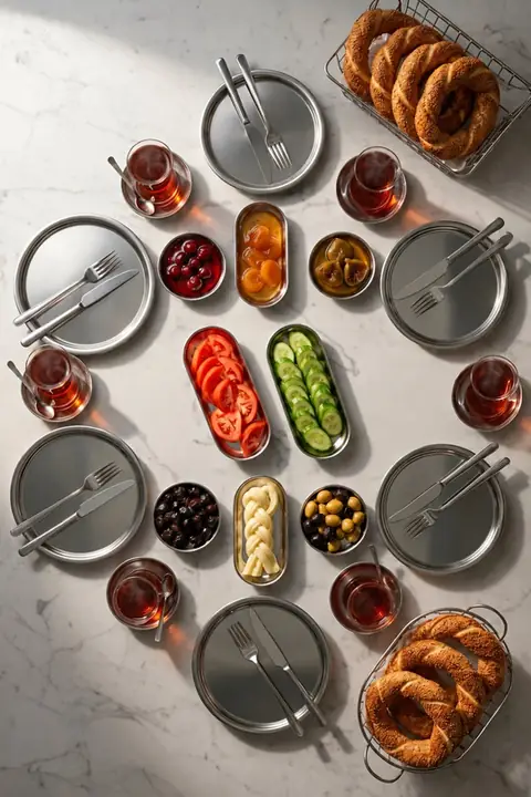14-Piece Metal Breakfast & Serving Set for 6