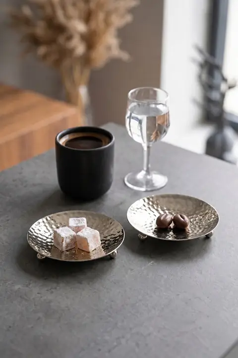 2-Piece Mini Metal Candy Dish, Hammered
