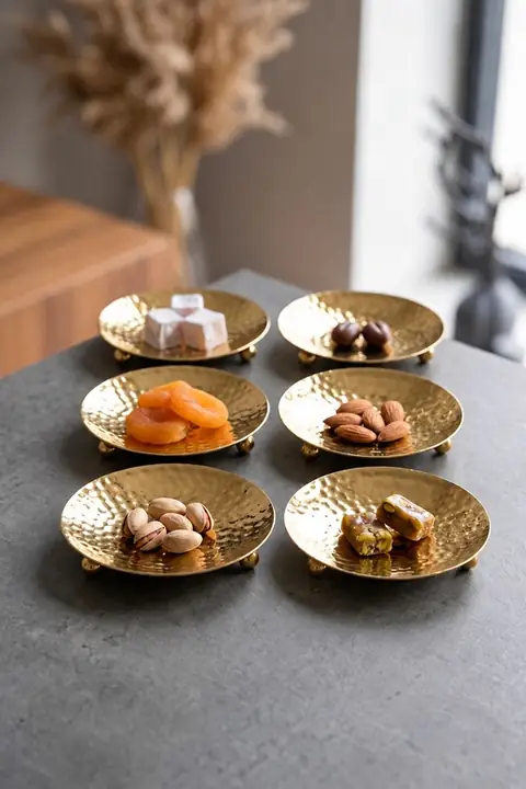 6-Piece Mini Metal Candy Dish, Hammered